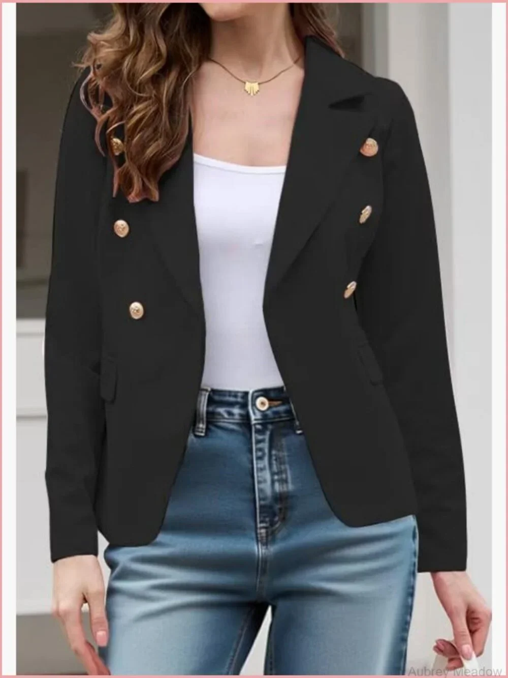 Open Front Blazer Long Sleeve Notch Lapel Suit Jacket Work